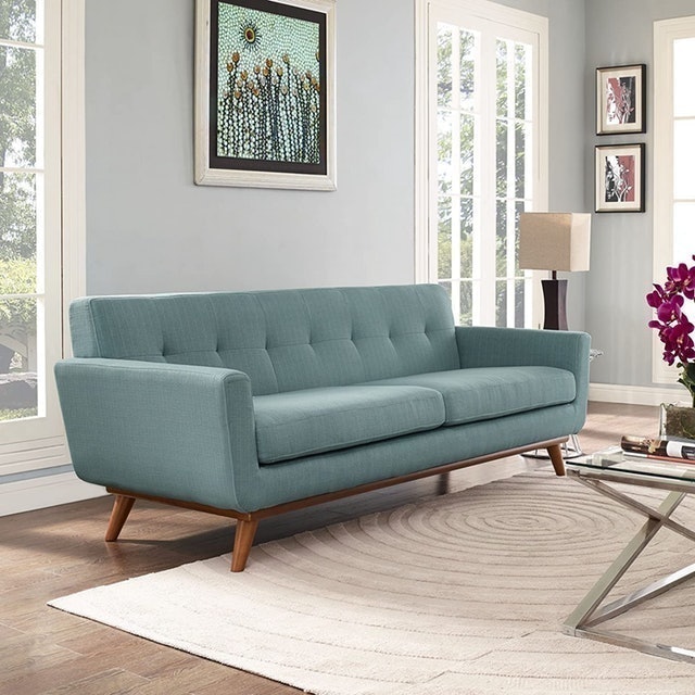 Mid-Century Modern Upholstered Fabric Sofa 3