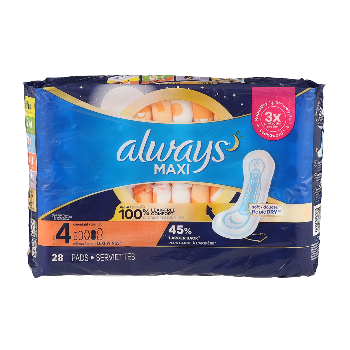 Always Maxi Size 4 Overnight Pads 1