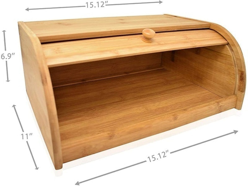 Natural Bamboo Roll Top Bread Box 3