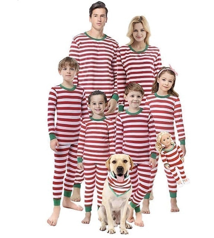 Matching Striped Christmas Pajamas 1