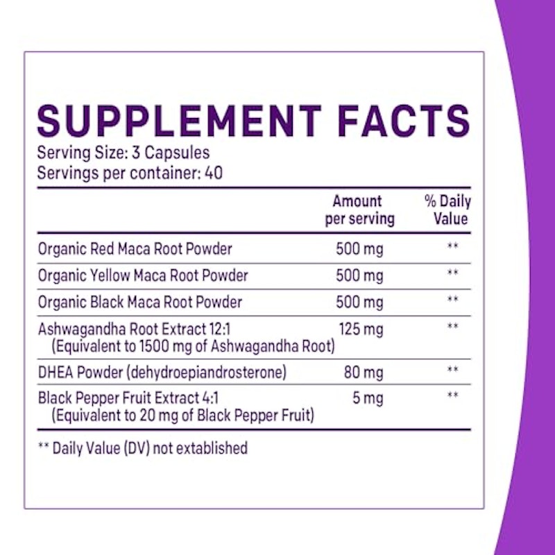 Maca Root Ashwagandha DHEA + Black Pepper 2