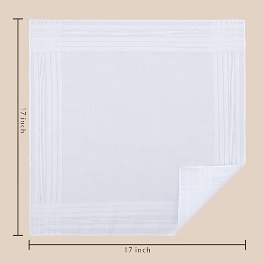 Men's Handkerchiefs - 100% Cotton Solid White 2