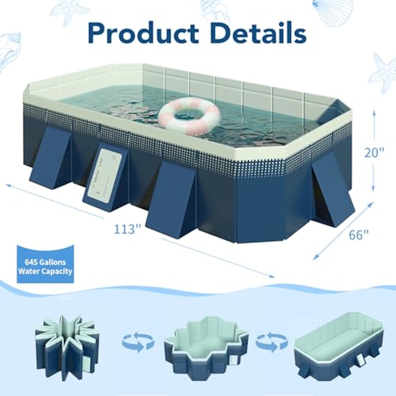 Foldable Non-Inflatable Outdoor Swimming Pool 2