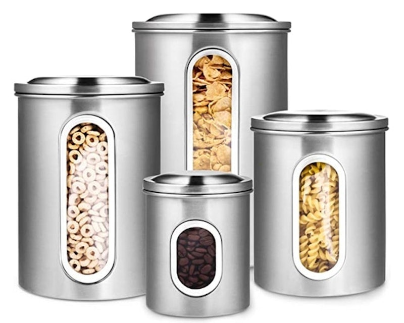 4-Piece Canister Set With Airtight Lids and Plexiglass Windows 1