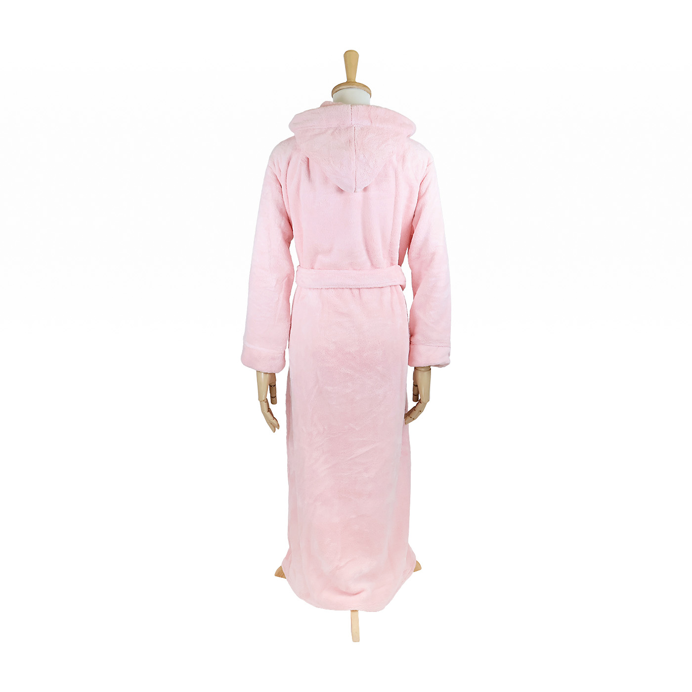 Women's Classic Winter Robe, Hooded Plush Fleece Bathrobe 2