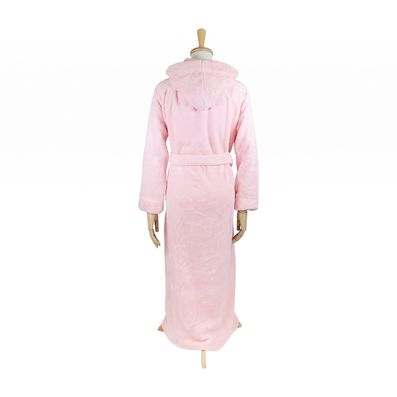 Women's Classic Winter Robe, Hooded Plush Fleece Bathrobe 2