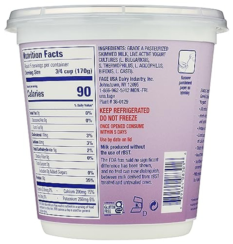 Total 0%: Nonfat Plain Greek Yogurt 2