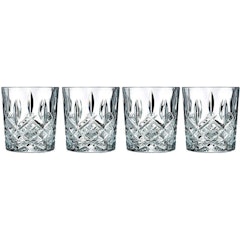 DiamondEtch Crystal Whiskey Glasses