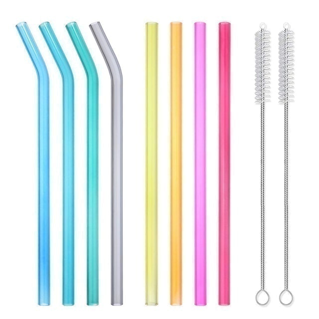 8-Pack Reusable Glass Straws 1