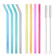 Hiware 8-Pack Reusable Glass Straws 1