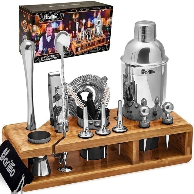 Bartender Kit and Bamboo Stand 1