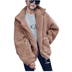 Faux Shearling Shaggy Oversized Coat