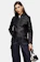 Topshop Black Faux Leather Fringe Jacket 1