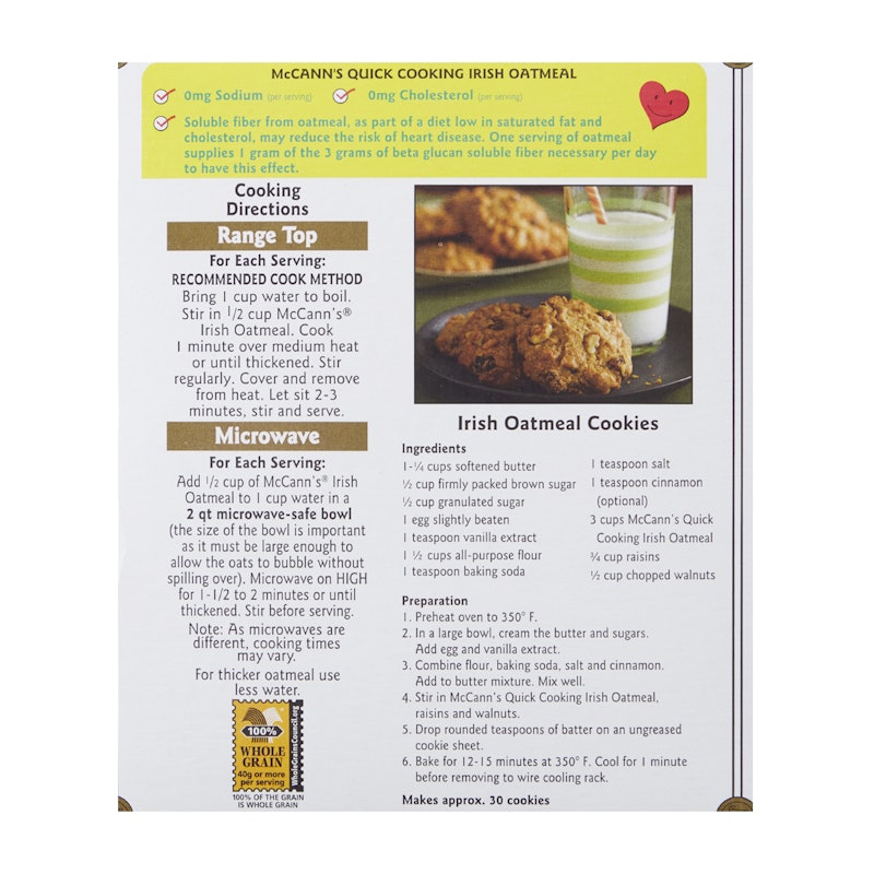McCann's Irish Oatmeal, Quick Cooking Rolled Oats 6