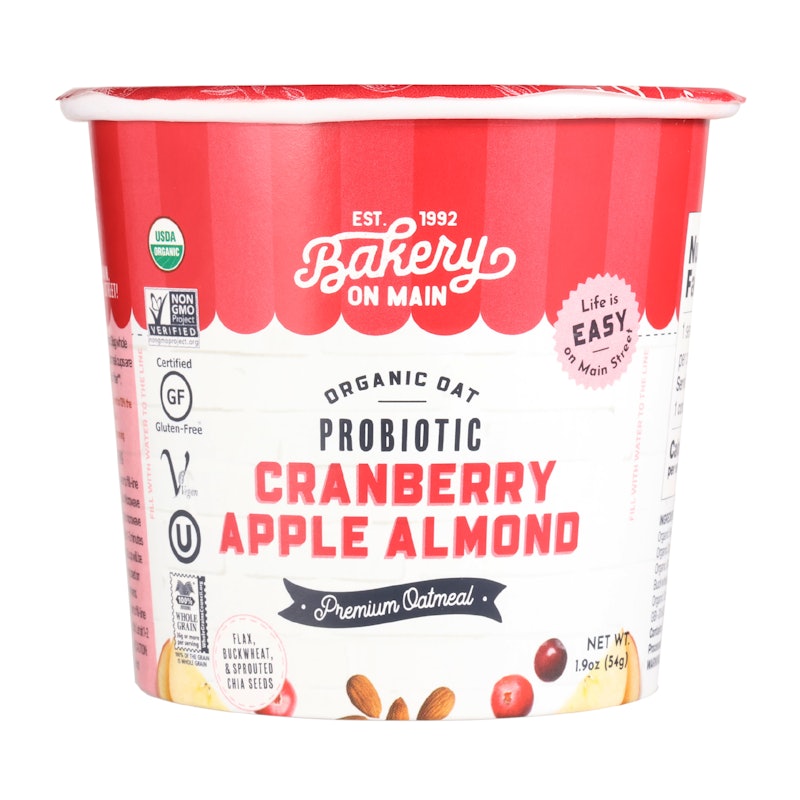 Bakery on Main Gluten Free Oatmeal Cup, Cranberry Apple Almond 1