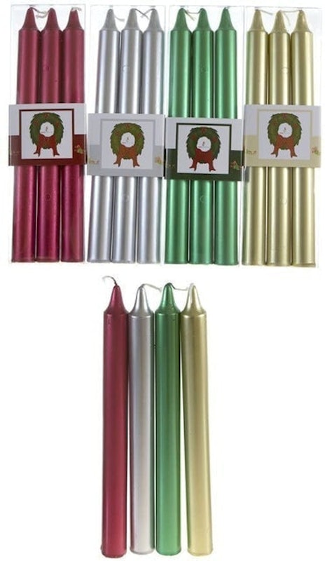 Unscented Metallic Taper Candle 1
