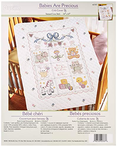 Stamped Cross Stitch Crib Cover Kit 1