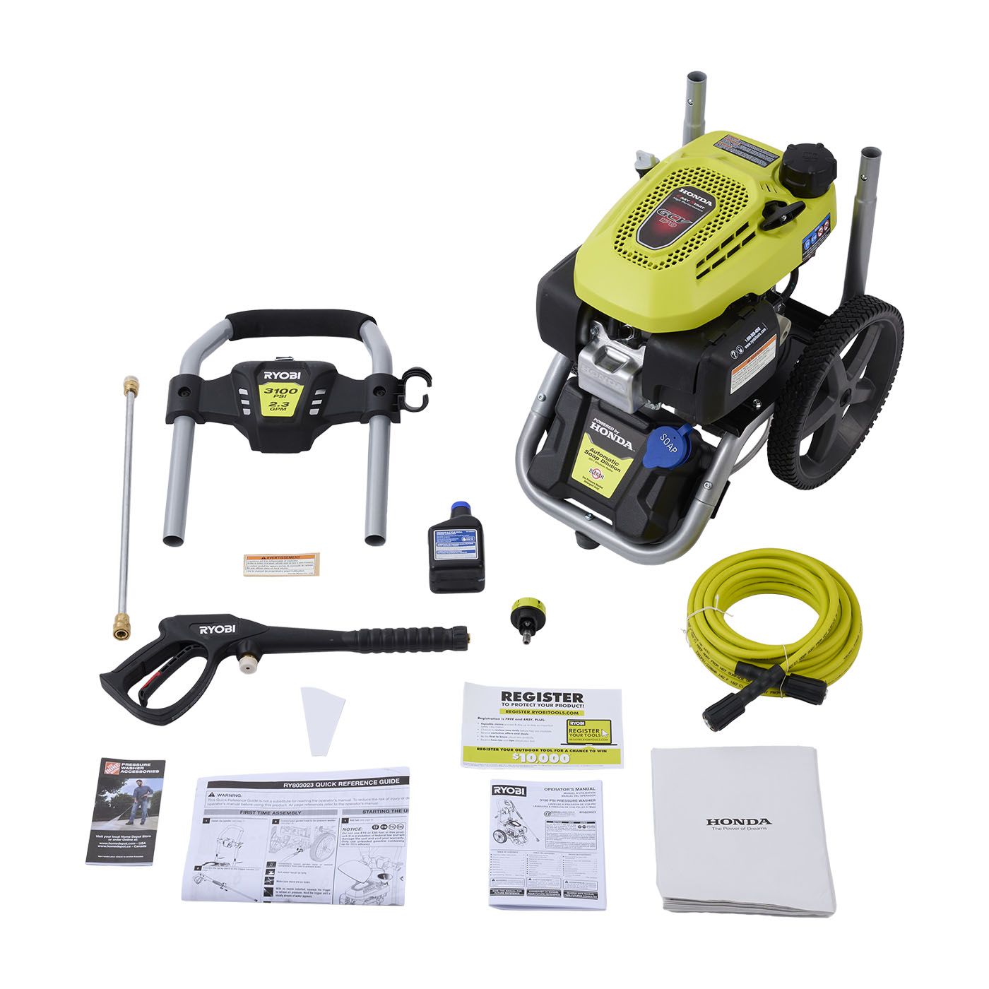 3100 PSI 2.3 GPM COLD WATER GAS PRESSURE WASHER 4