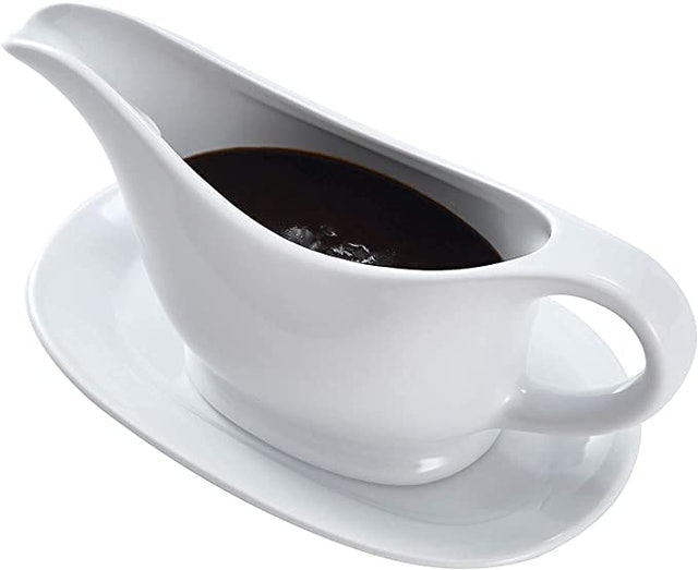 Ceramic Gravy Boat and Tray 1