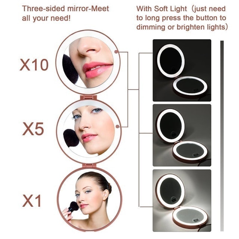 Lighted Travel Makeup Mirror 2