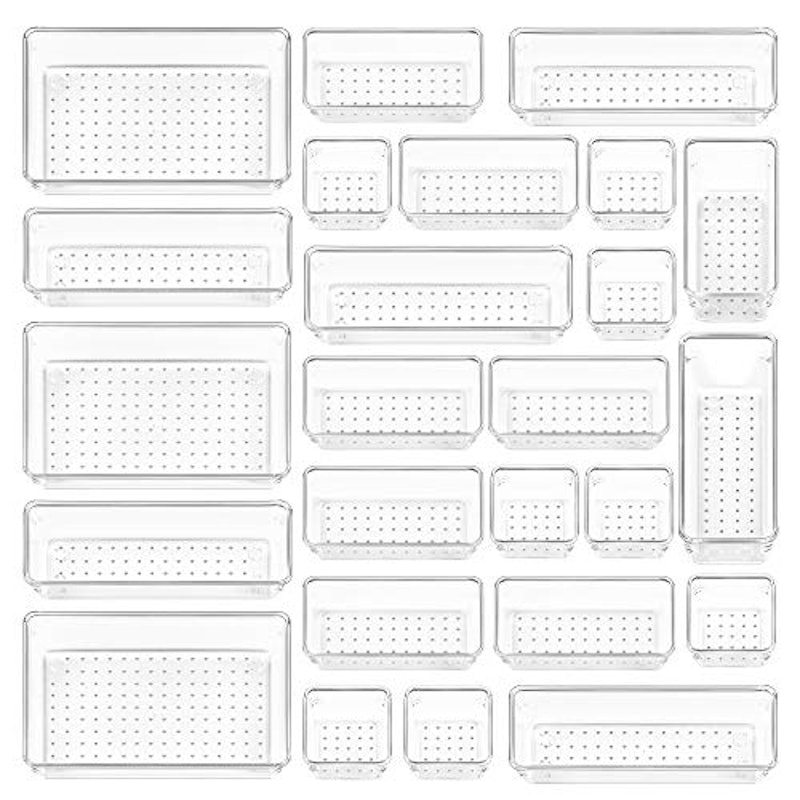 Vtopmart 25 PCS Clear Plastic Drawer Organizers Set 1