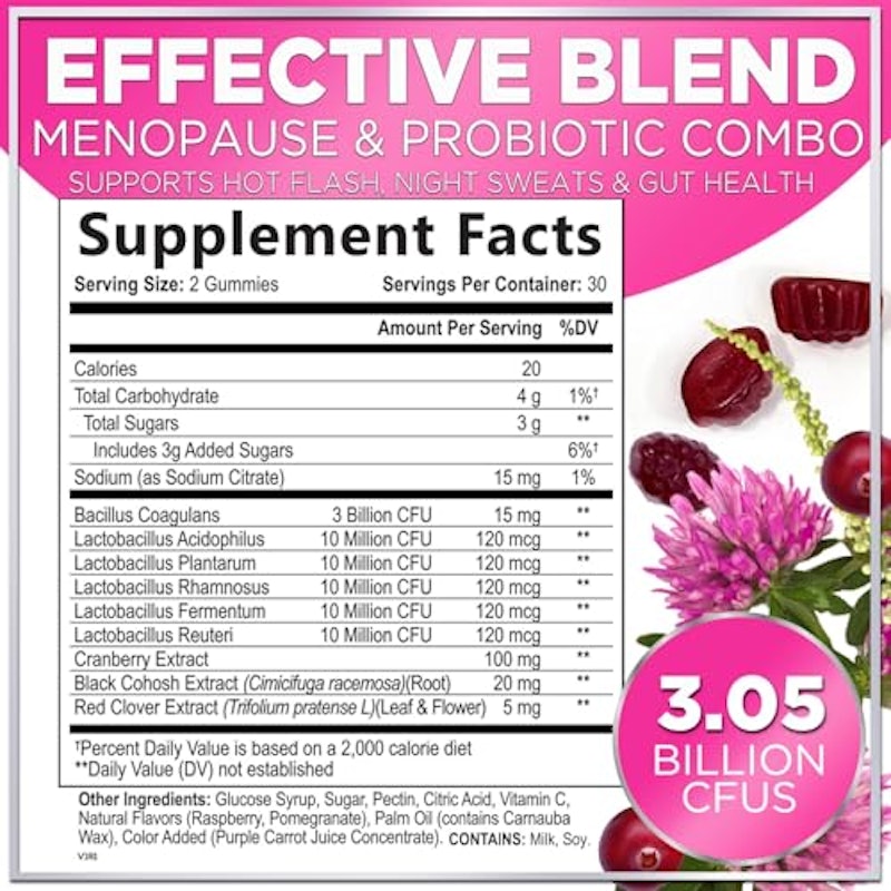 Menopause Probiotics for Women Gummy with Cranberry 2