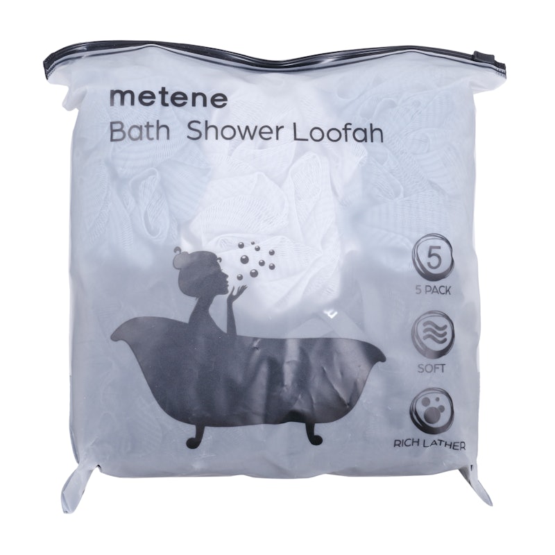 Metene Bath Shower Loofah Sponge, 5 Pack Body Wash Scrubber