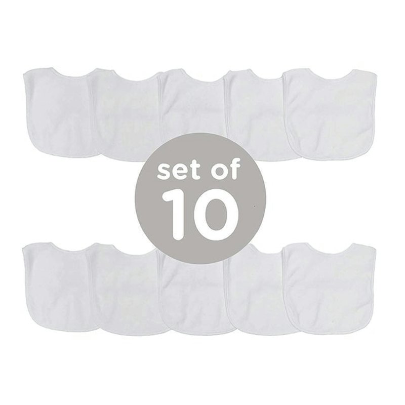 Solid Color Feeder Bibs in White 1