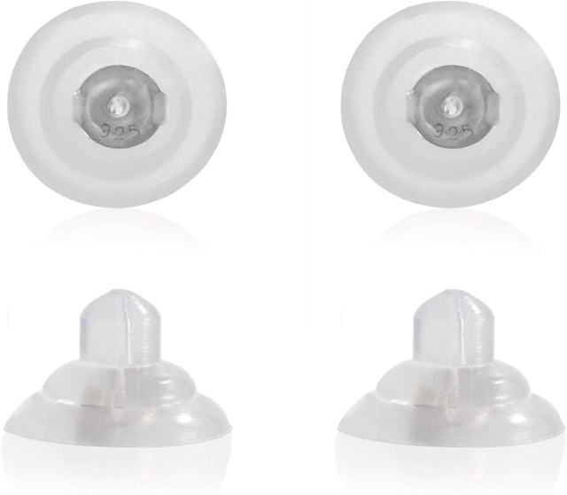 Silicone and Silver Earring Backs 1
