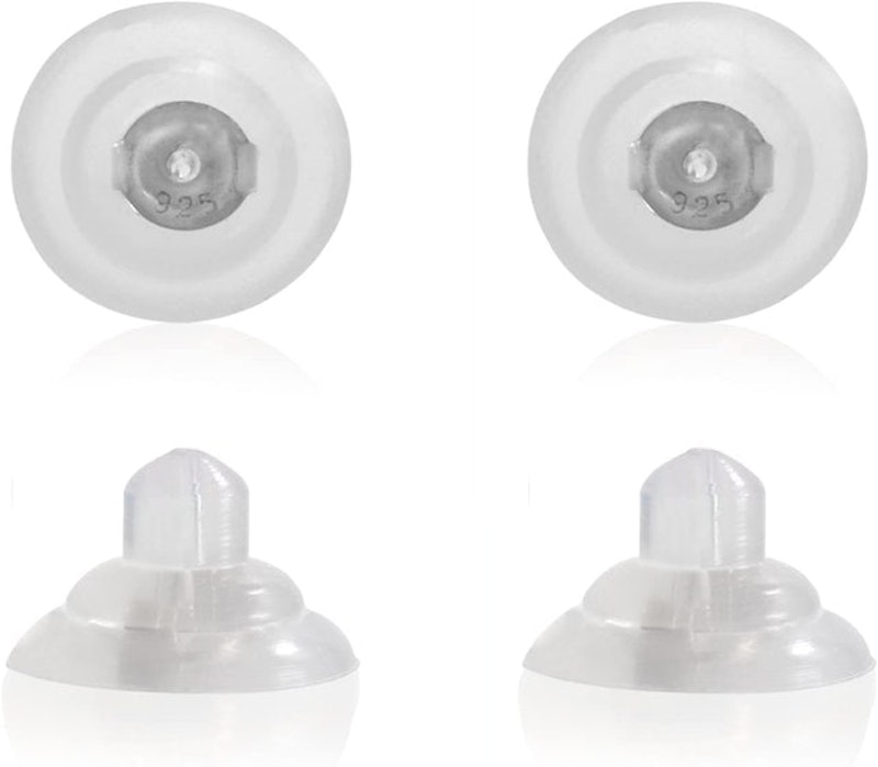 Silicone and Silver Earring Backs 1