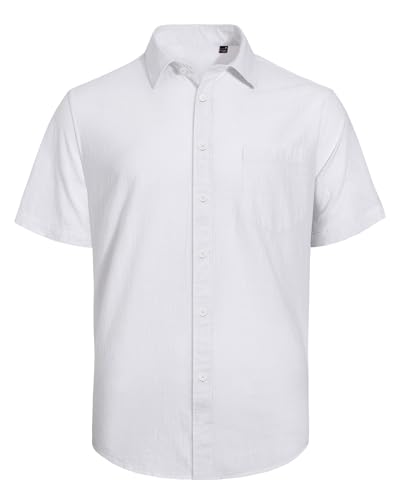 Men's Cotton Linen Short Sleeve Shirt 2