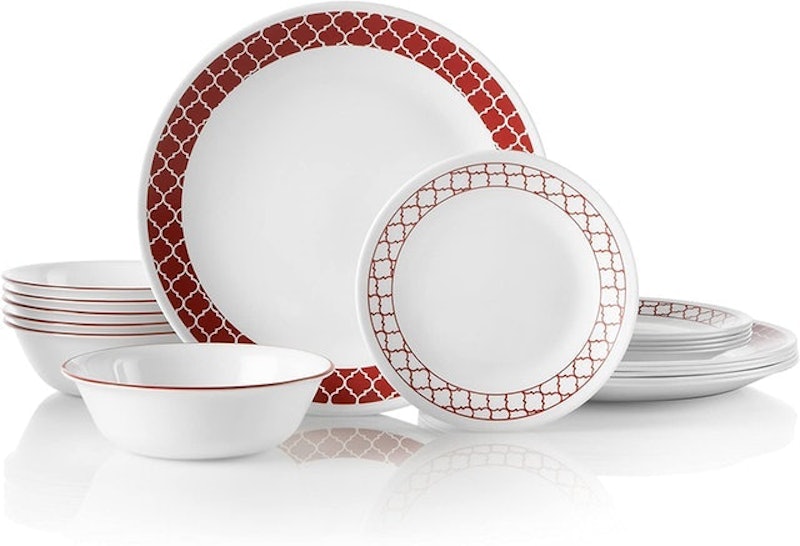Crimson Trellis 18-Piece Dinnerware Set 1