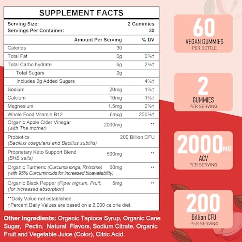 Keto + ACV Apple Cider Vinegar Gummies 2