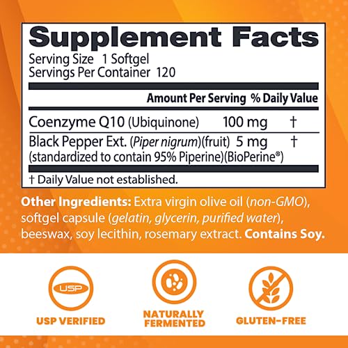 High Absorption CoQ10 with BioPerine, 100 mg, 120 Softgels 2