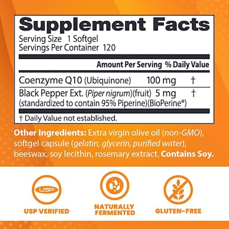 High Absorption CoQ10 with BioPerine, 100 mg, 120 Softgels 2