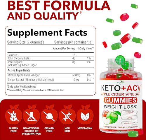 Keto + ACV Apple Cider Vinegar Gummies Weight Loss 2