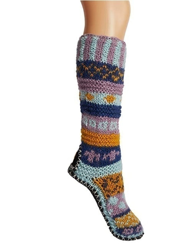 Hand Knit Wool Slipper Socks 1