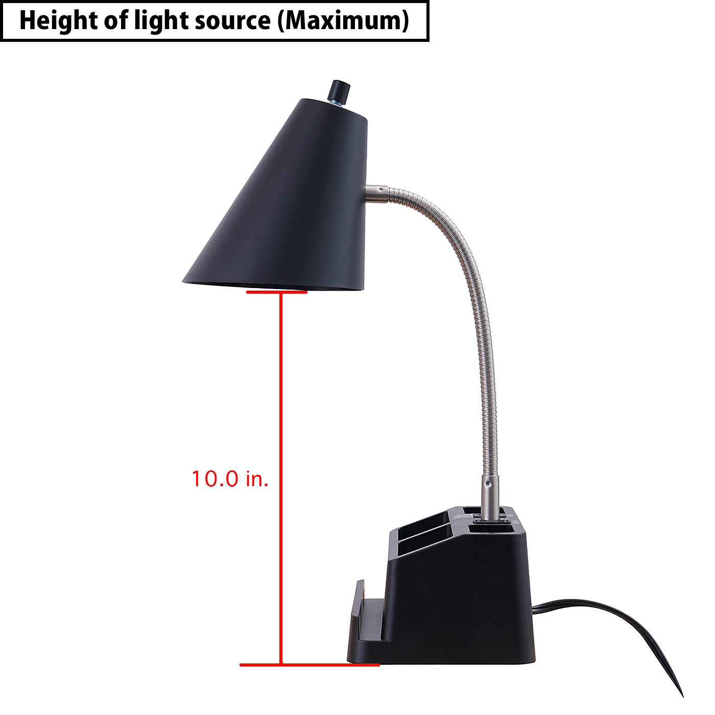 15" Organizer Black Task Lamp 3