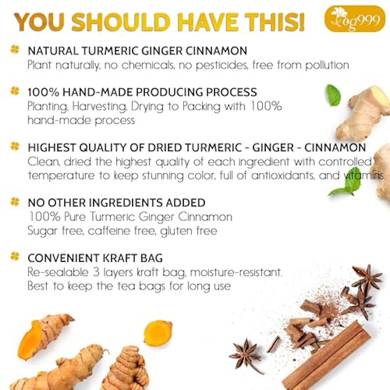 Premium Turmeric Ginger Cinnamon Tea Bags 2