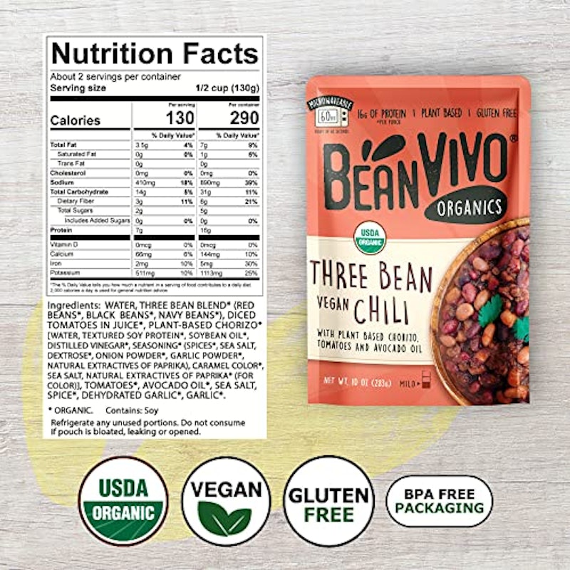 Organics Plant-Based Protein Three Bean Vegan Chili 2