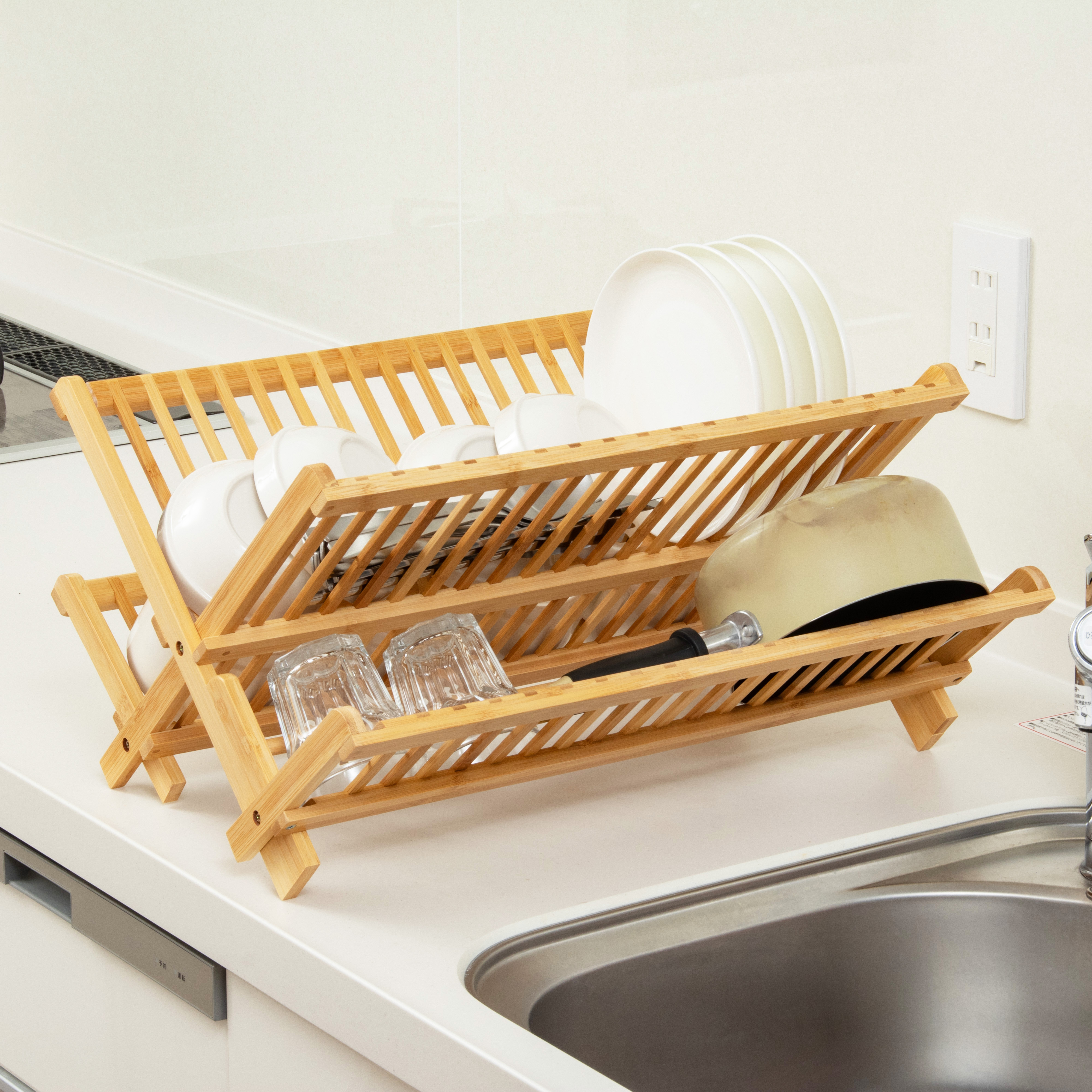 Collapsible Bamboo Dish Drying Rack 5