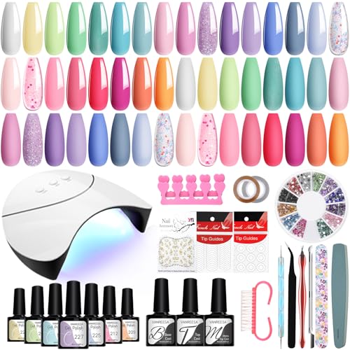 42 Pcs Gel Nail Polish Kit with UV Light 1
