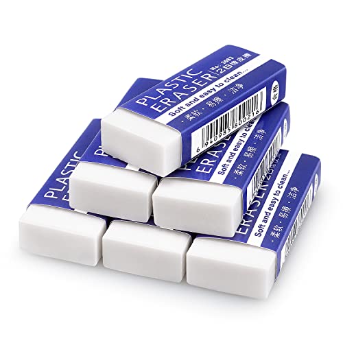 Large White Erasers for School, 6 Pack 1