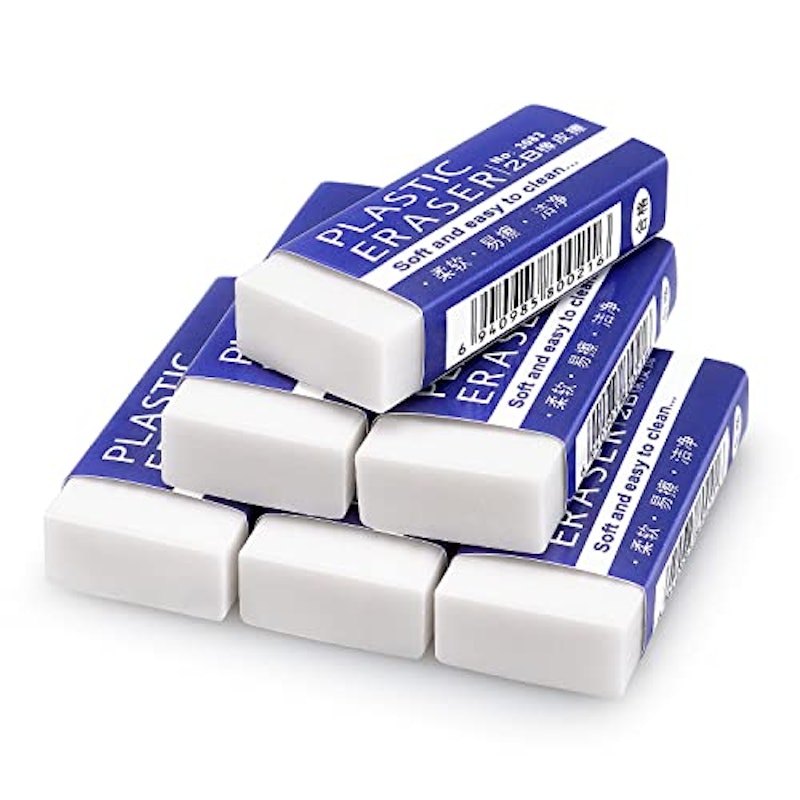 Large White Erasers for School, 6 Pack 1
