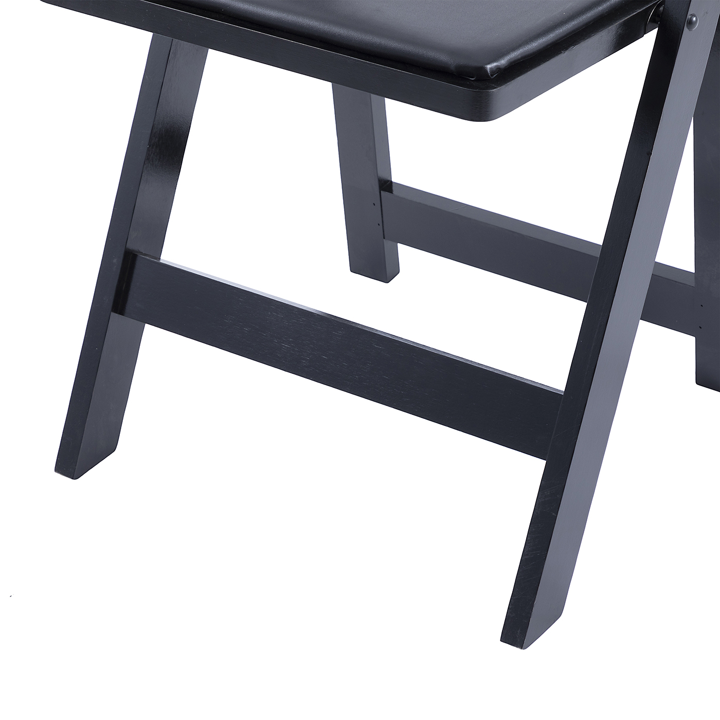 Hercules Series Black Wood Folding Chair with Vinyl Padded Seat 7