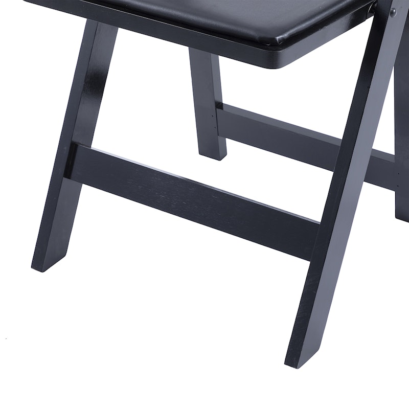 Hercules Series Black Wood Folding Chair with Vinyl Padded Seat 7