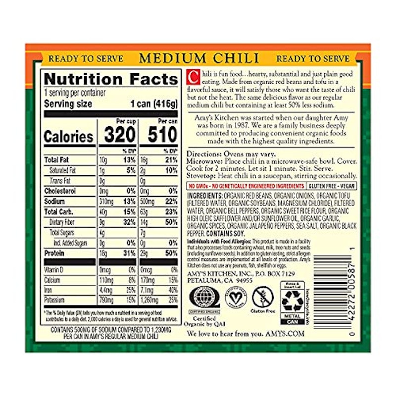 Organic Medium Chili, Vegan, Light in Sodium, Gluten Free, Made With Organic Red Beans and Tofu 2