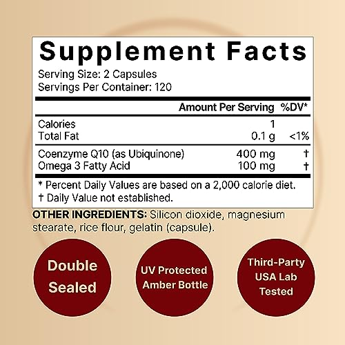 CoQ10 400mg with Omega 3 Fatty Acids 2