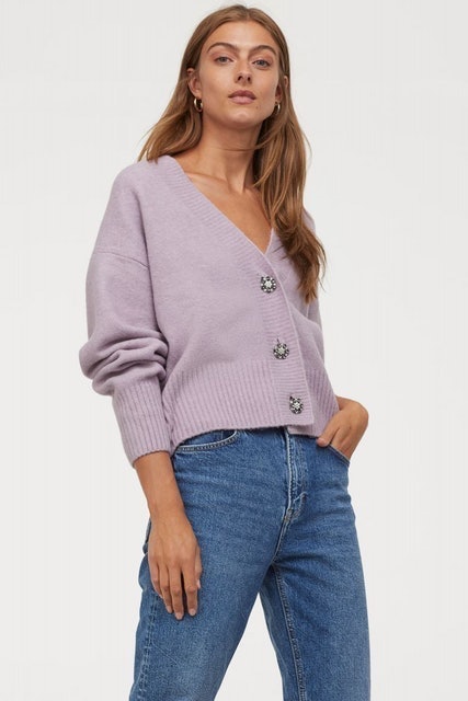 Rhinestone-Button Cardigan 1