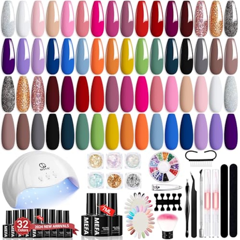56 Pcs Gel Nail Polish Kit with UV Light 1